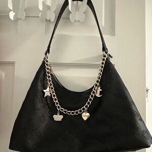 Juicy Couture Black Hobo Bag with Gold Chain